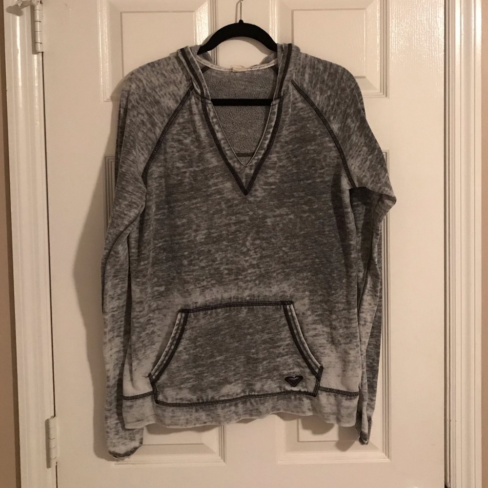 Roxy Grey Long Sleeve Hoodie Large